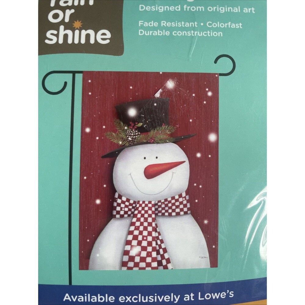 CHECKERBOARD SNOWMAN 12.5" X 18" GARDEN FLAG 11-3118-254 RAIN OR SHINE SEASONAL
